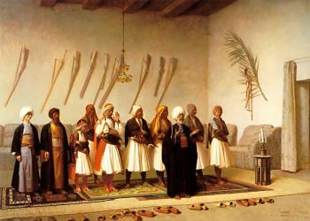 讓 萊昂 傑羅姆 Prayer in the House of an Arnaut Chief 讓 萊昂 傑羅姆 Prayer in the House of an Arnaut Chief